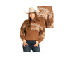 Rock & Roll Denim Women's Aztec Border Print Sweater In Burnt Orange