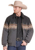 Panhandle Slim Grey Border Jacquard Bomber Jacket For Men
