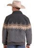 Panhandle Slim Grey Border Jacquard Bomber Jacket For Men