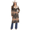Panhandle Slim Women's Aztec Long Coat With Hood - Black