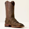 ARIAT Men's Ariat Tan Bass Print/Loco Brown Riverside Wide Square Toe Cowboy Boots 