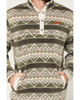 CINCH Cinch Men's Green & White Southwestern 1/4 Snap Pullover Sweatshirt 