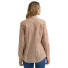 WRANGLER Wrangler Women's Retro Stripe Snap Brown Shirt 