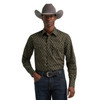 WRANGLER Wrangler Men's Shadow Mesa Retro Print Western Snap Shirt - Black & Tan 