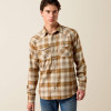 ARIAT Men's Ariat Peyote Plaid Retro Hayes Fitted Snap Shirt 