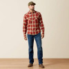 ARIAT Ariat Men's Rosewood Plaid Retro Hatford Fitted Snap Shirt 
