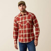 ARIAT Ariat Men's Rosewood Plaid Retro Hatford Fitted Snap Shirt 