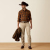 ARIAT Men's Ariat Retro Hynes Fitted Snap Shirt - Rubber Plaid 