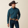 ARIAT Men's Ariat Lovato Majolica Blue Geo Print Classic Fit Shirt 