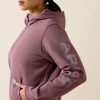 ARIAT Ariat Flint/Toadstool Rebar Lightweight Logo 1/2 Zip Hoodie For Women 