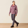 ARIAT Ariat Flint/Toadstool Rebar Lightweight Logo 1/2 Zip Hoodie For Women 