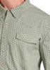 Rock & Roll Denim Moss Green Aztec Stripe Print Men's Shirt