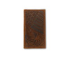M&F Western 3D Men's American Flag Embossed Rodeo Wallet - Medium Brown