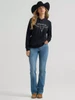 Wrangler Black Embroidered Steer Head Graphic Pullover Women's Hoodie