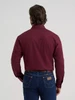 Wrangler Men's Burgundy Solid Broadcloth Western Snap Shirt