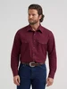 Wrangler Burgundy Solid Broadcloth Western Men's Snap Tall Shirt