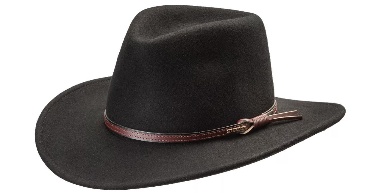 Stetson Crushable Black Wool Western Cowboy Hat with Leather Band Stetson Men main image 3