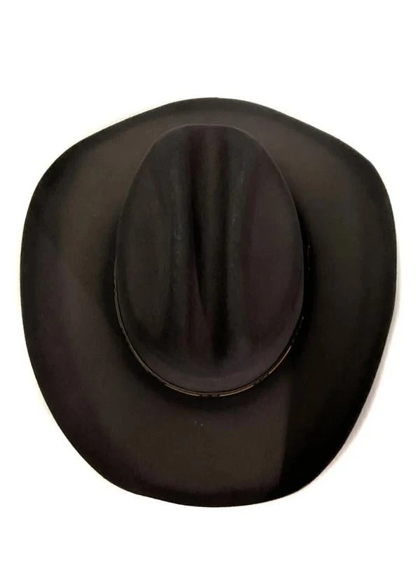 Unisex Black Distressed Cowboy Western Hat Bullhide Hat Kayce Distressed Black 4X Premiom Wool Western  main image 2