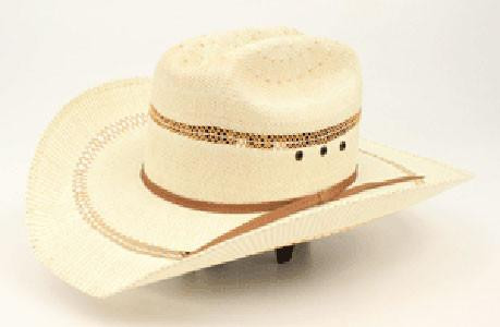 Nwt MADD HATTERS Straw Cow Girl  Hat with Brown Band - Neutral Beige Tan & Brown Straw Western Hat - Western Express main image 3