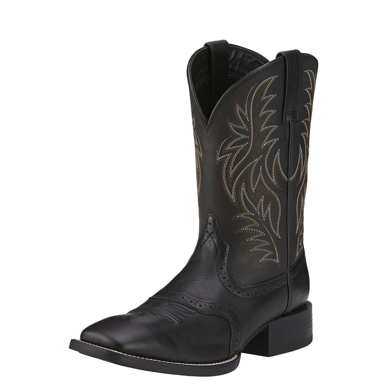 Ariat Men's Black Sport Wide Square Toe Boot | Jackson's Western