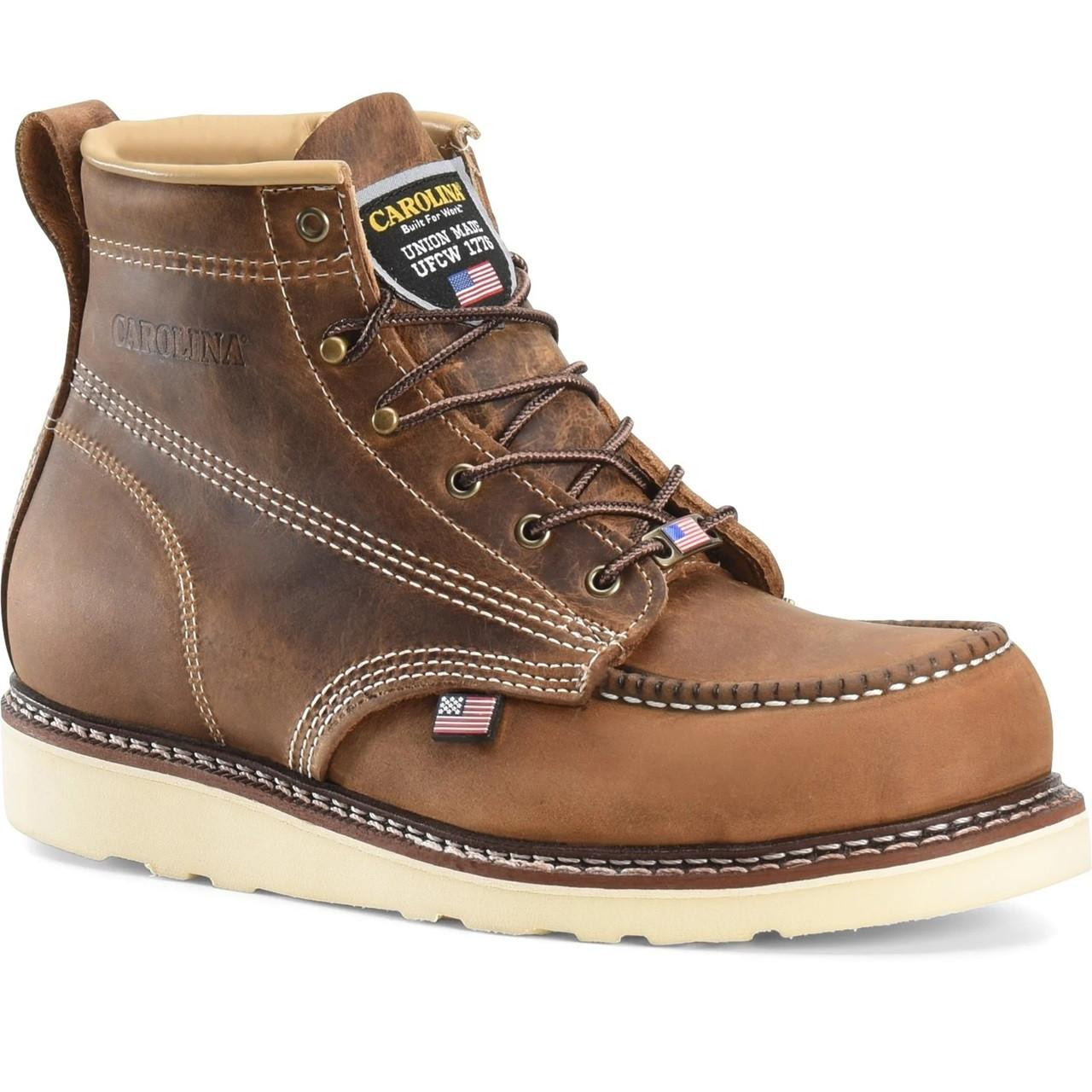 Vintage Foundry Co Jackson Brown Leather Moc Toe Boots Wedge Sole Men’s 10 Carolina Men main image 2