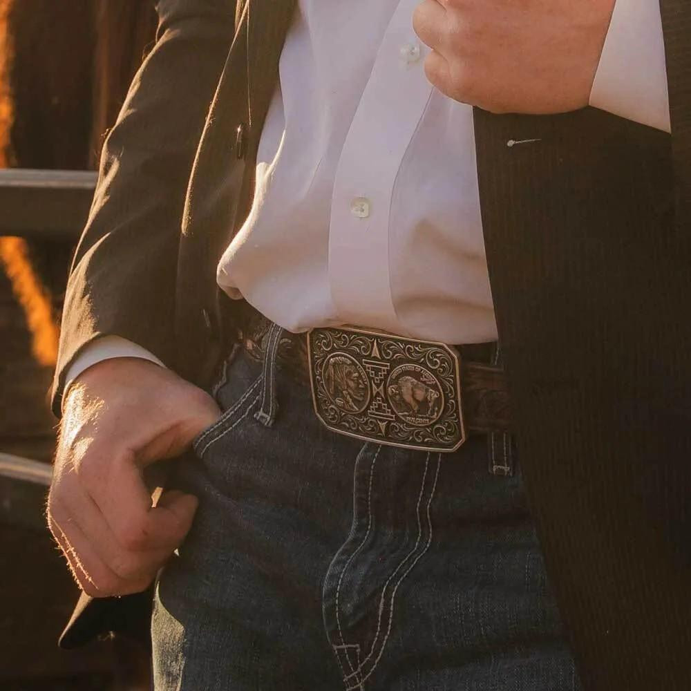 Montana Silversmiths Silver Westward Way Buckle | JW Stores