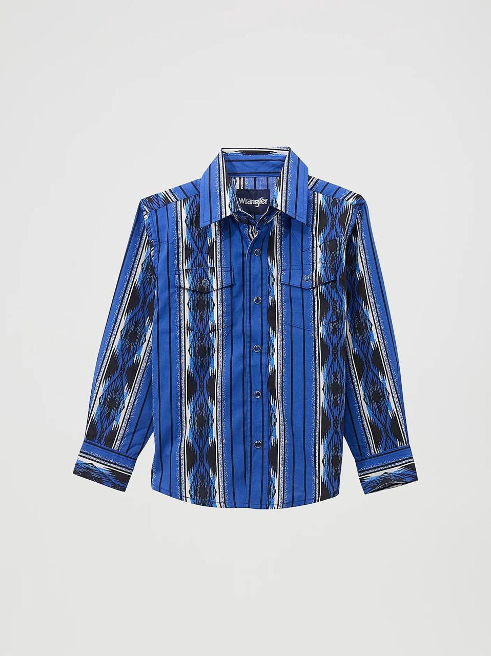 Wrangler Boy's Bold Blue Checotah Snap Shirt | JW Stores