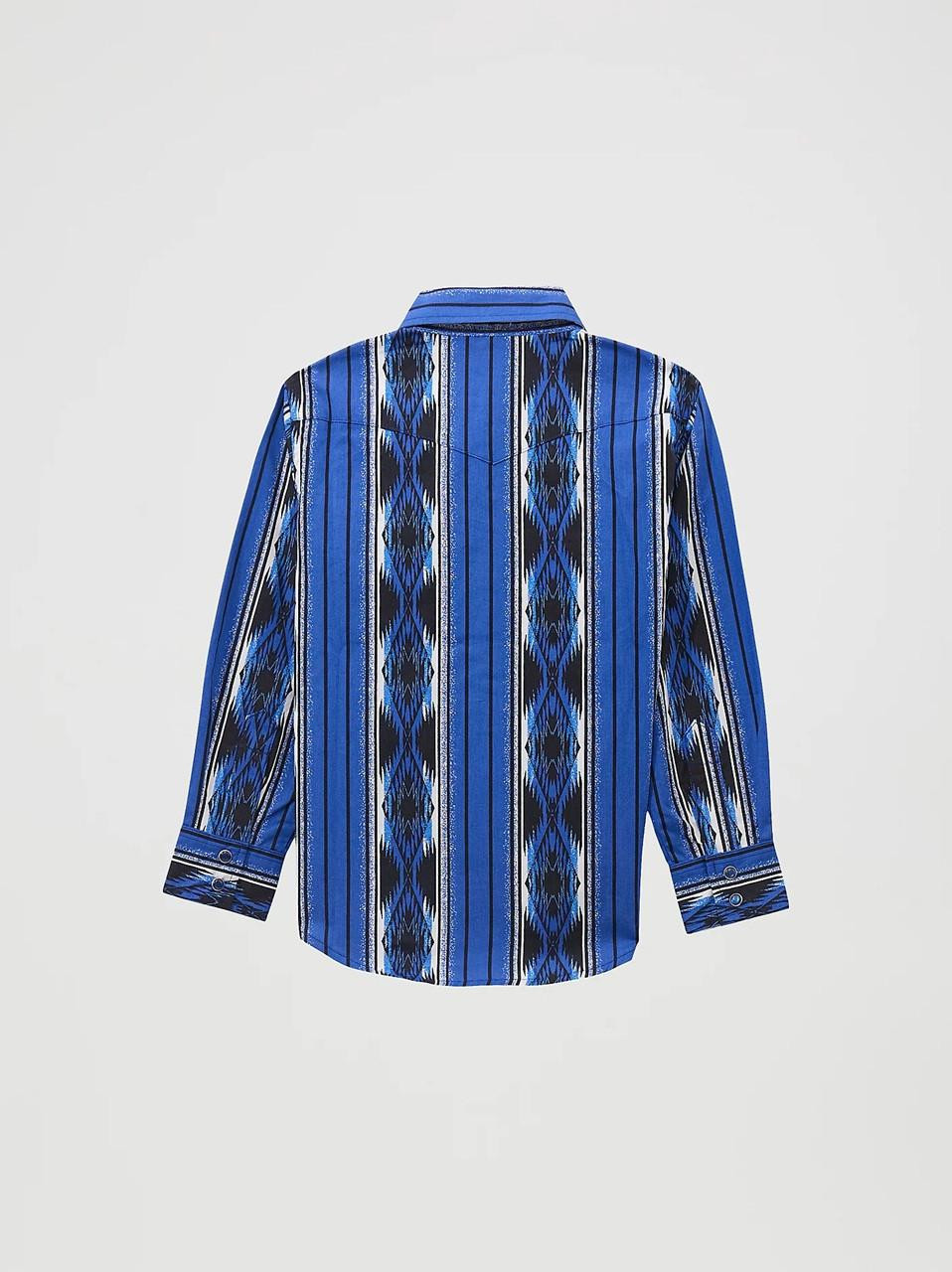 Wrangler Boy's Bold Blue Checotah Snap Shirt | JW Stores