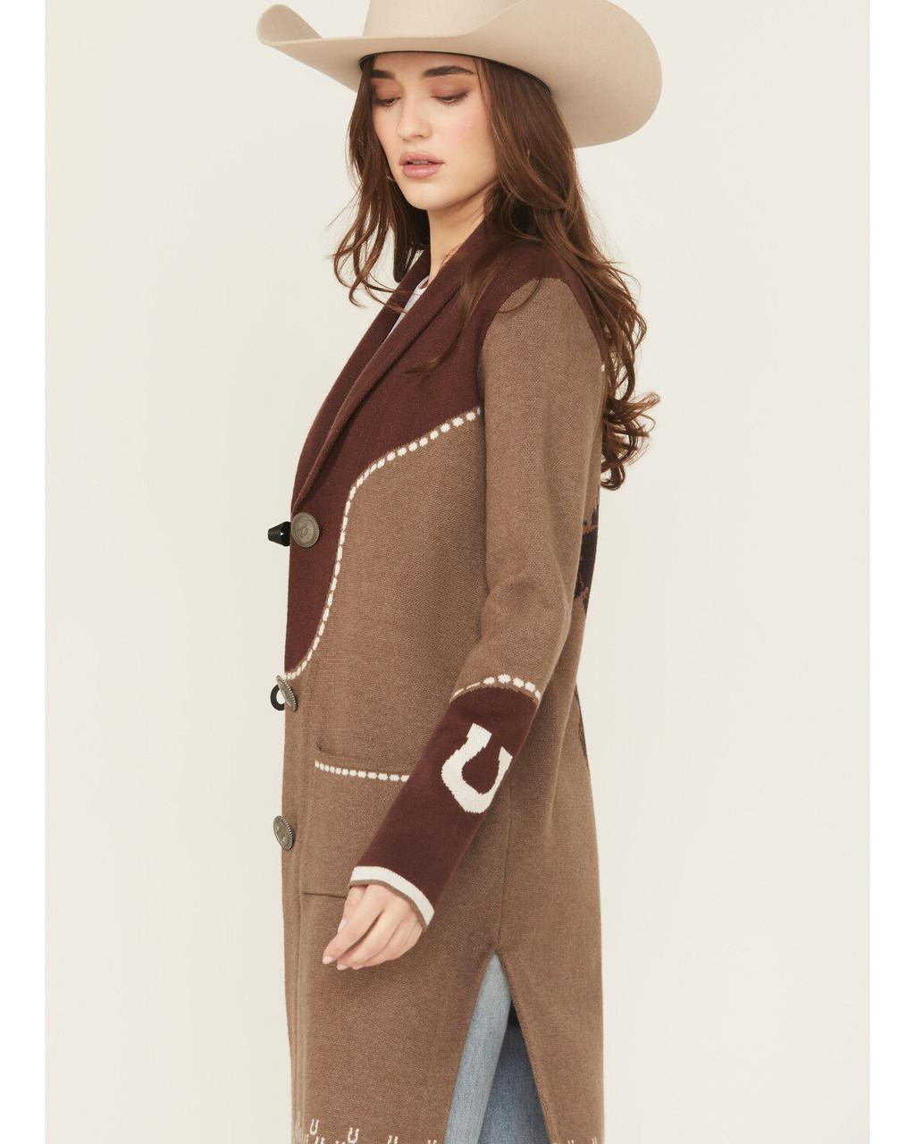 Cinch Women Grey Horse V Neck Long Sleeve Duster | JW Stores