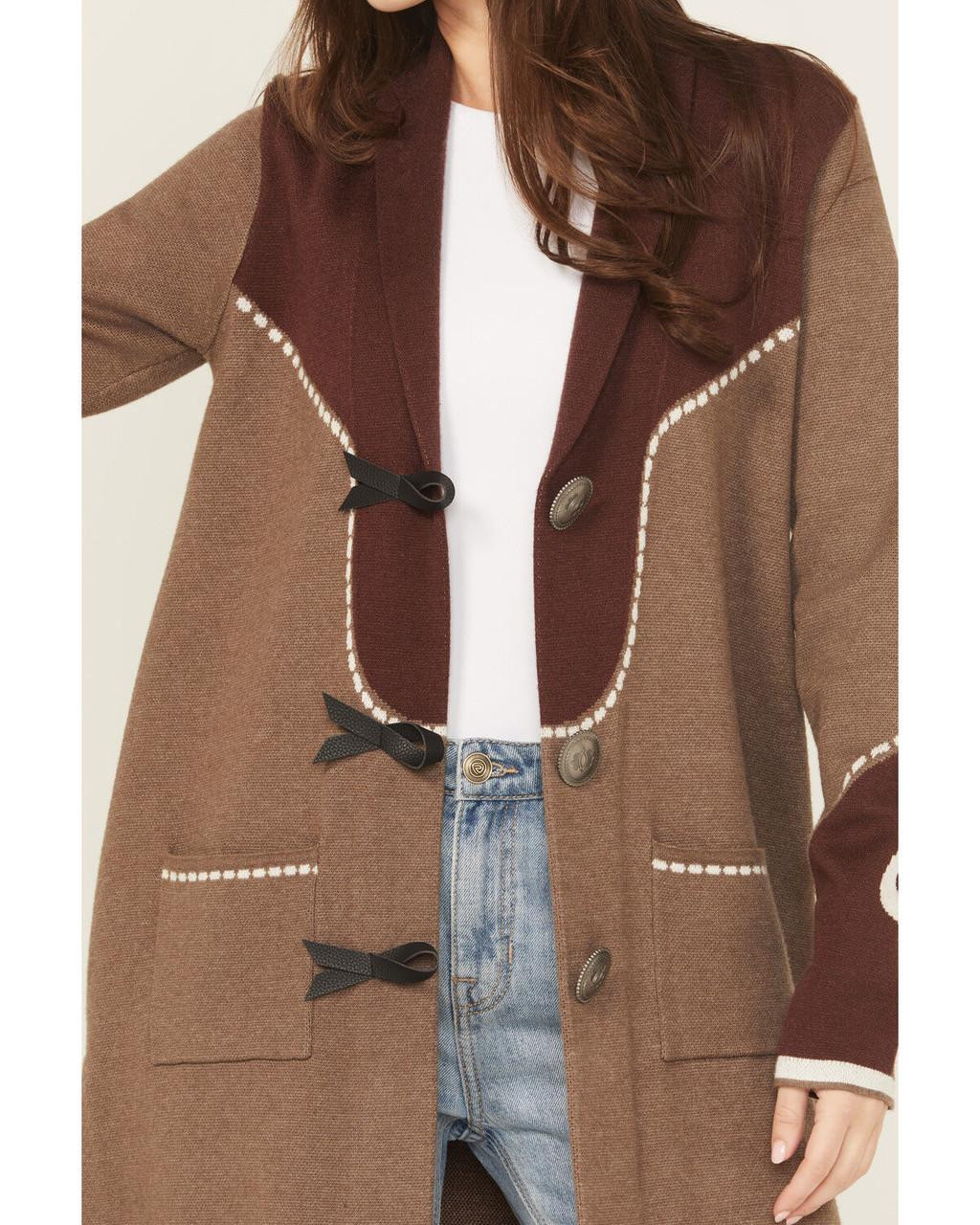 Cinch Women Grey Horse V Neck Long Sleeve Duster | JW Stores