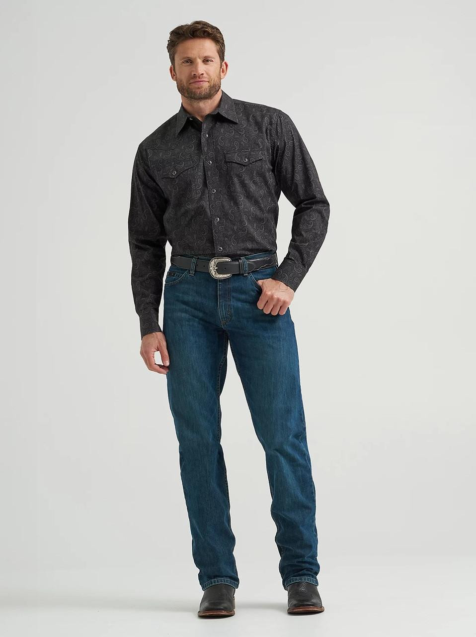 Wrangler Men's Black Paisley Western Snap Shirt | JW Stores