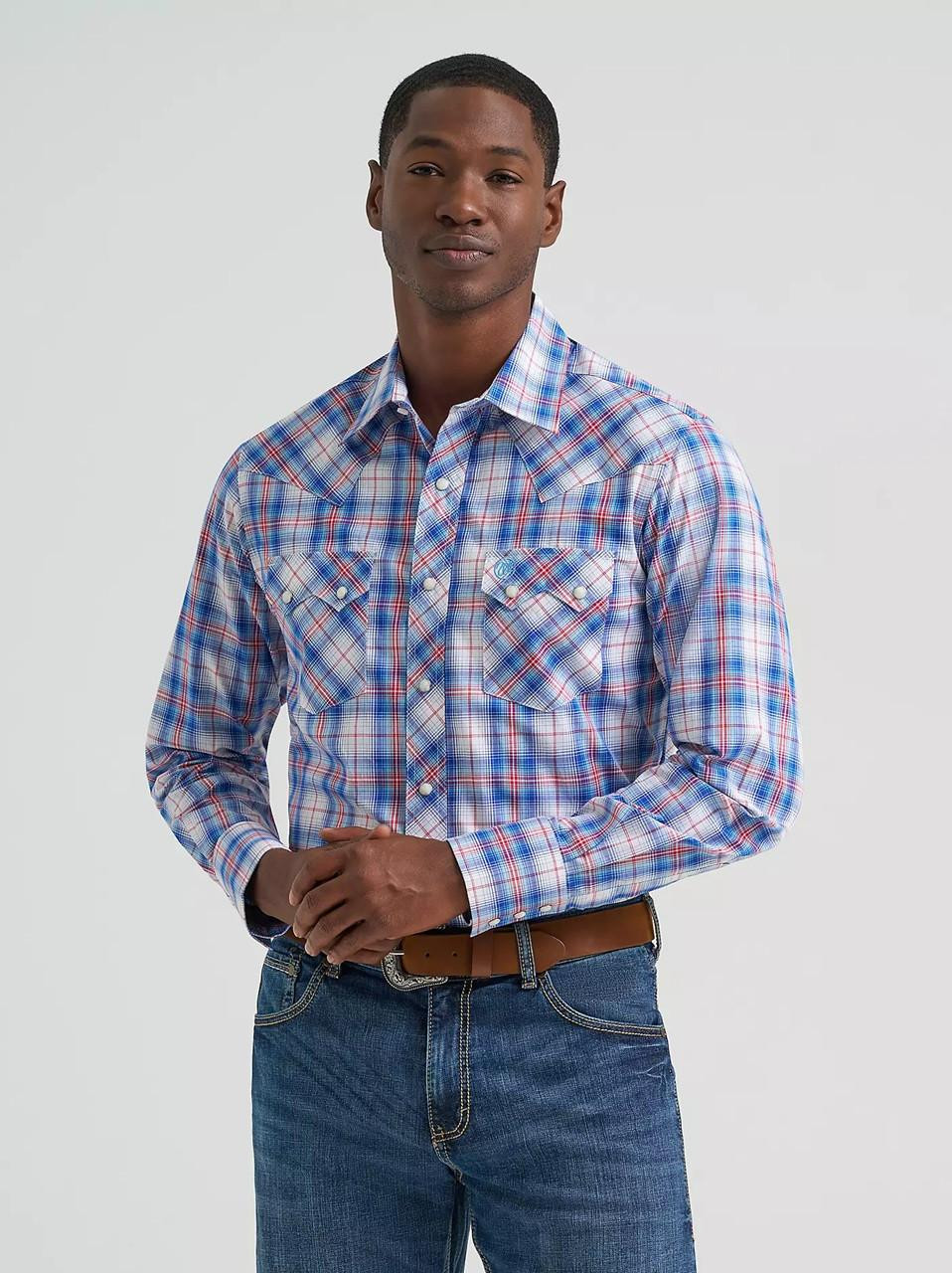 Wrangler Retro Daisy Blue Sawtooth Snap Shirt | Jackson's Western
