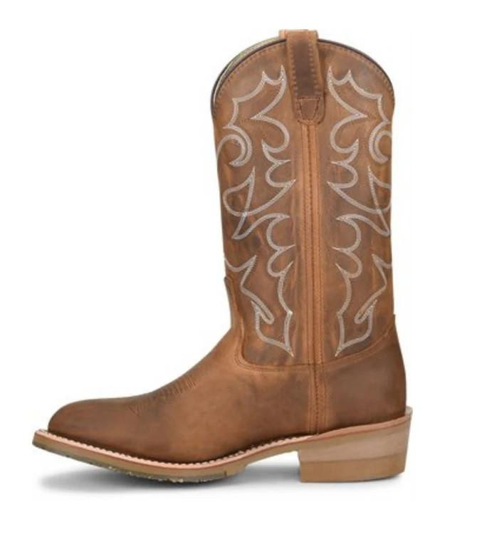 Double-H Ranchwell DH3732 Mens 10 D Tan Leather Pull On Work Boots EH Rated Double h hh ranchwell - Gem main image 2