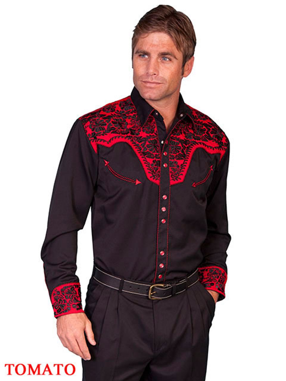 Scully Men's Vintage Embroidered Snap Western Shirt P634 - Jackson's ...