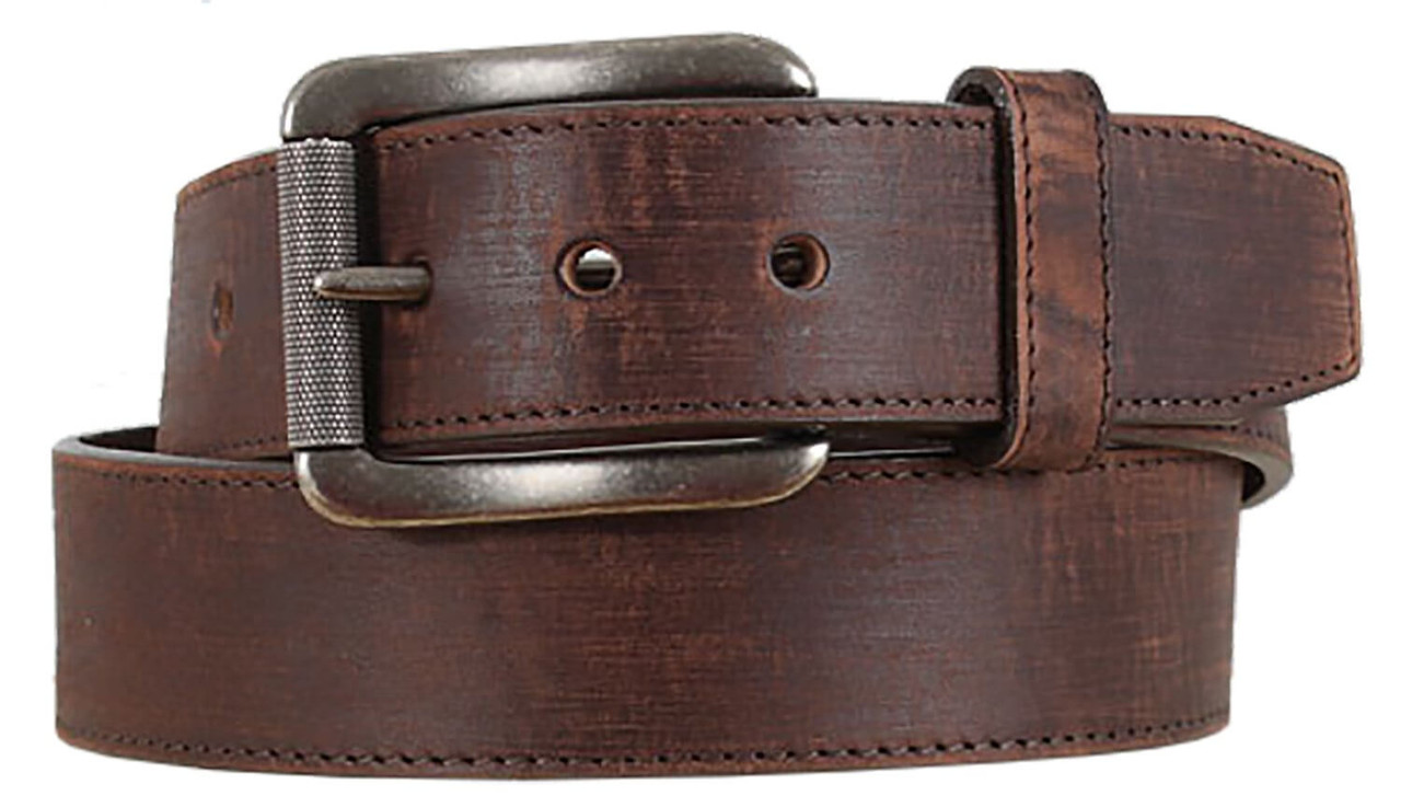 Justin Men's Sanded Brown Bomber Leather Western Belt