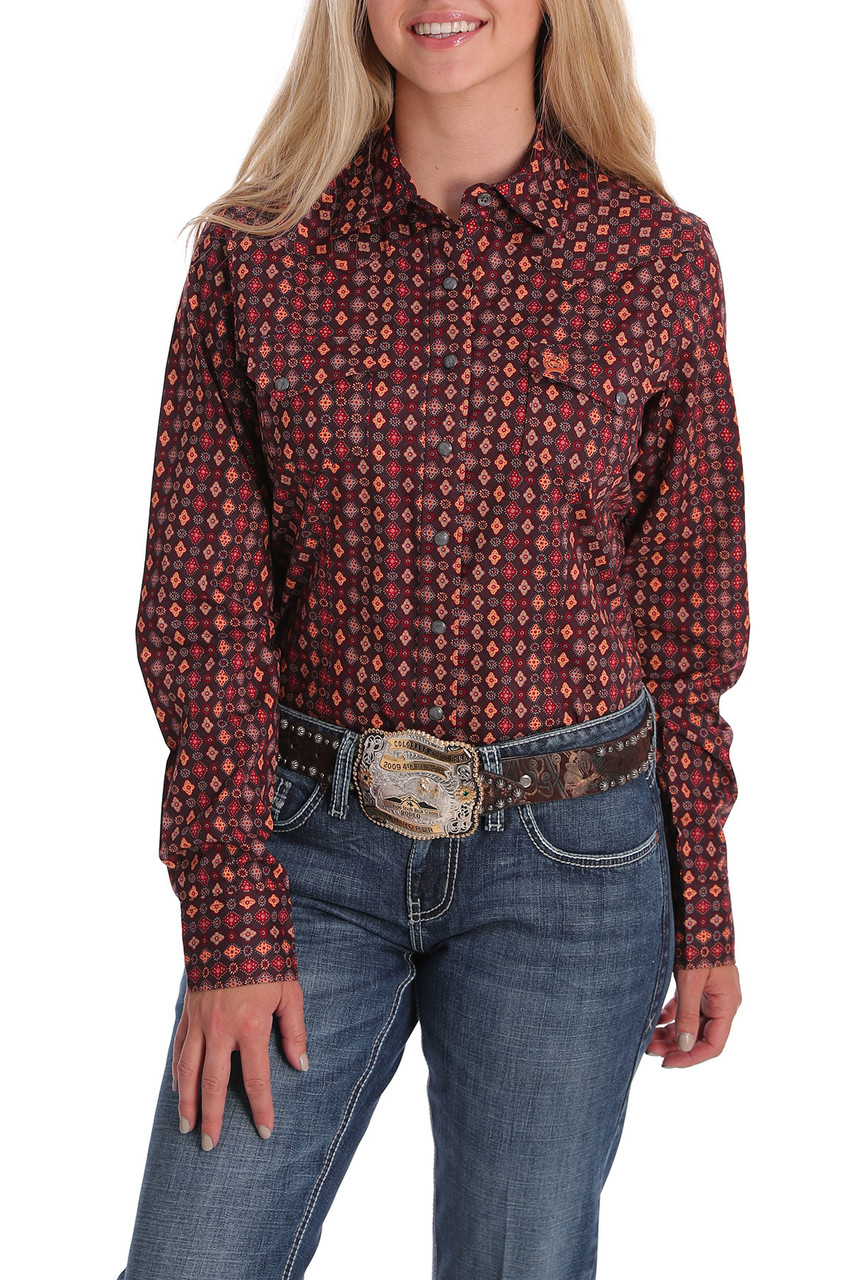 Womens pearl snap sales western shirts