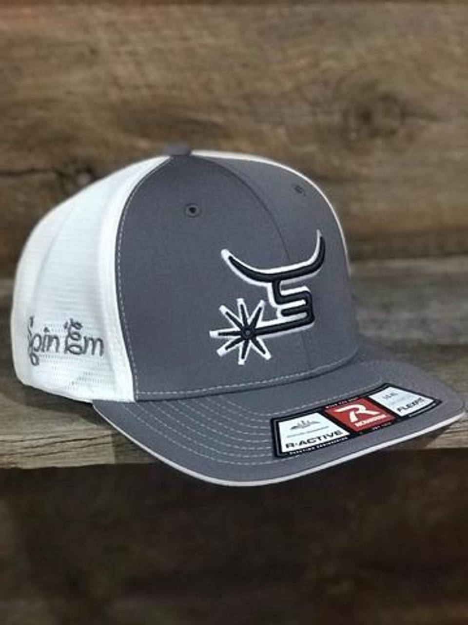 Spin Em Rodeo Slate Grey Flexfit Trucker Hat Western Cap - Jackson\'s Western