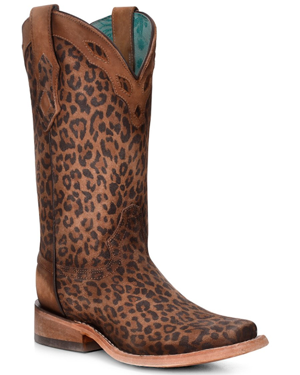 Corral Women's Sand Leopard Print Leather Western Cowgirl Boots