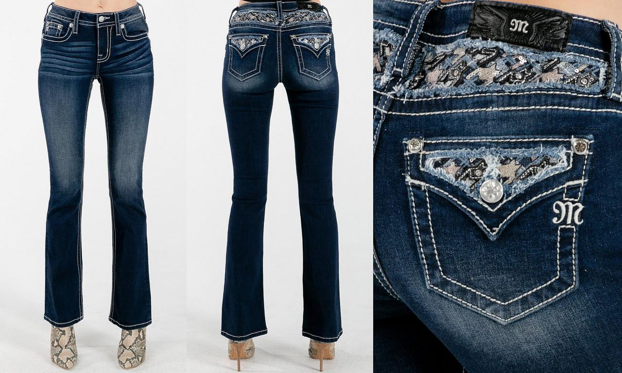 Miss Me Women's Houndstooth Chloe Bootcut Western Jeans