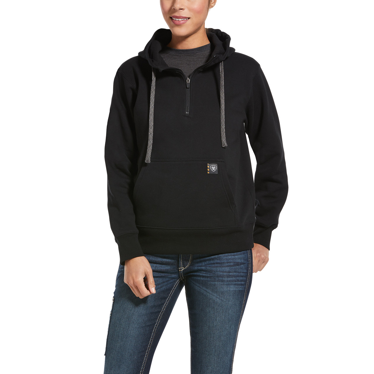 Ariat Women's Real Logo Hoodie, Blue Heather, 1x