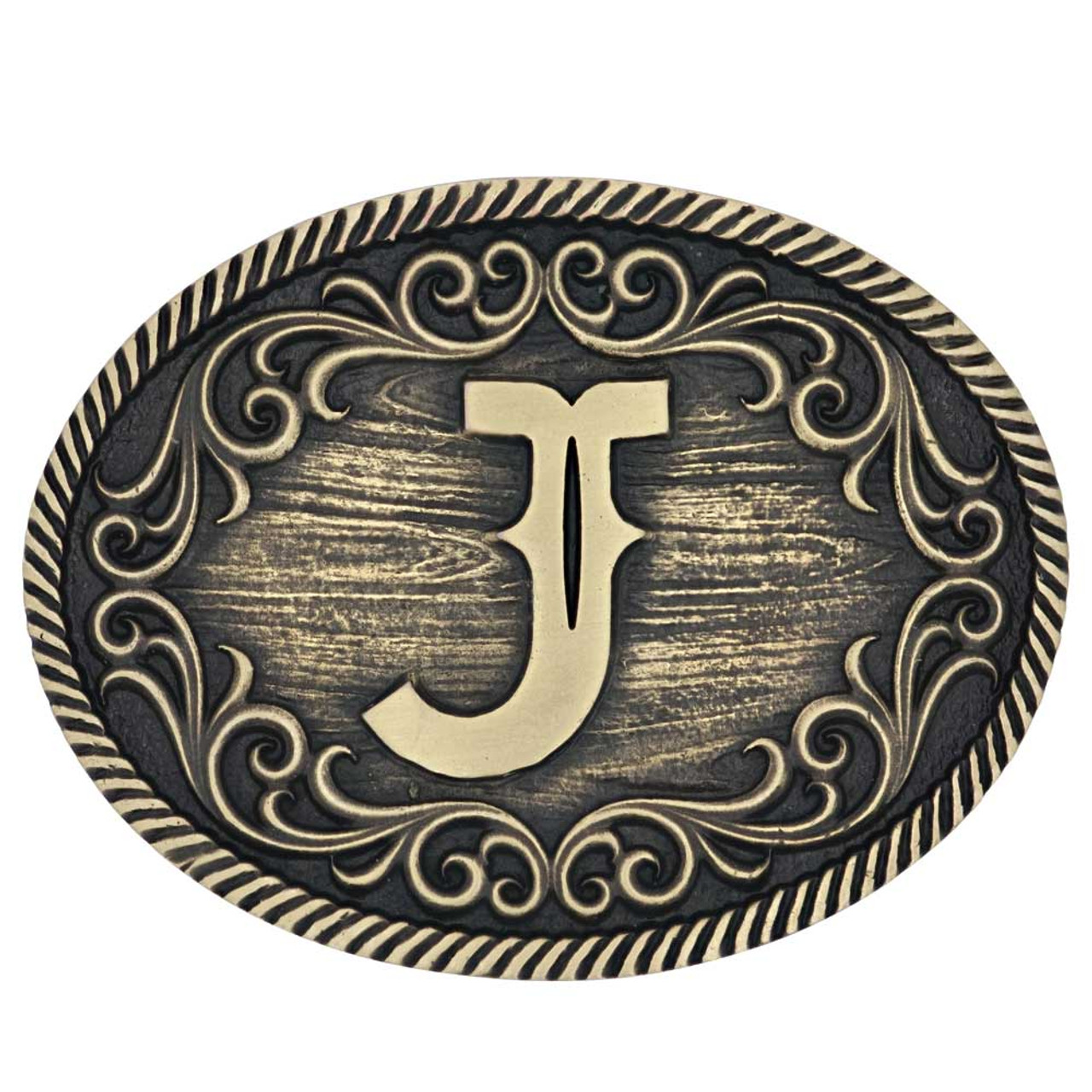 Mens Western Belt Buckle - Initial Cowboy Letter Oval Belt Buckles for Women