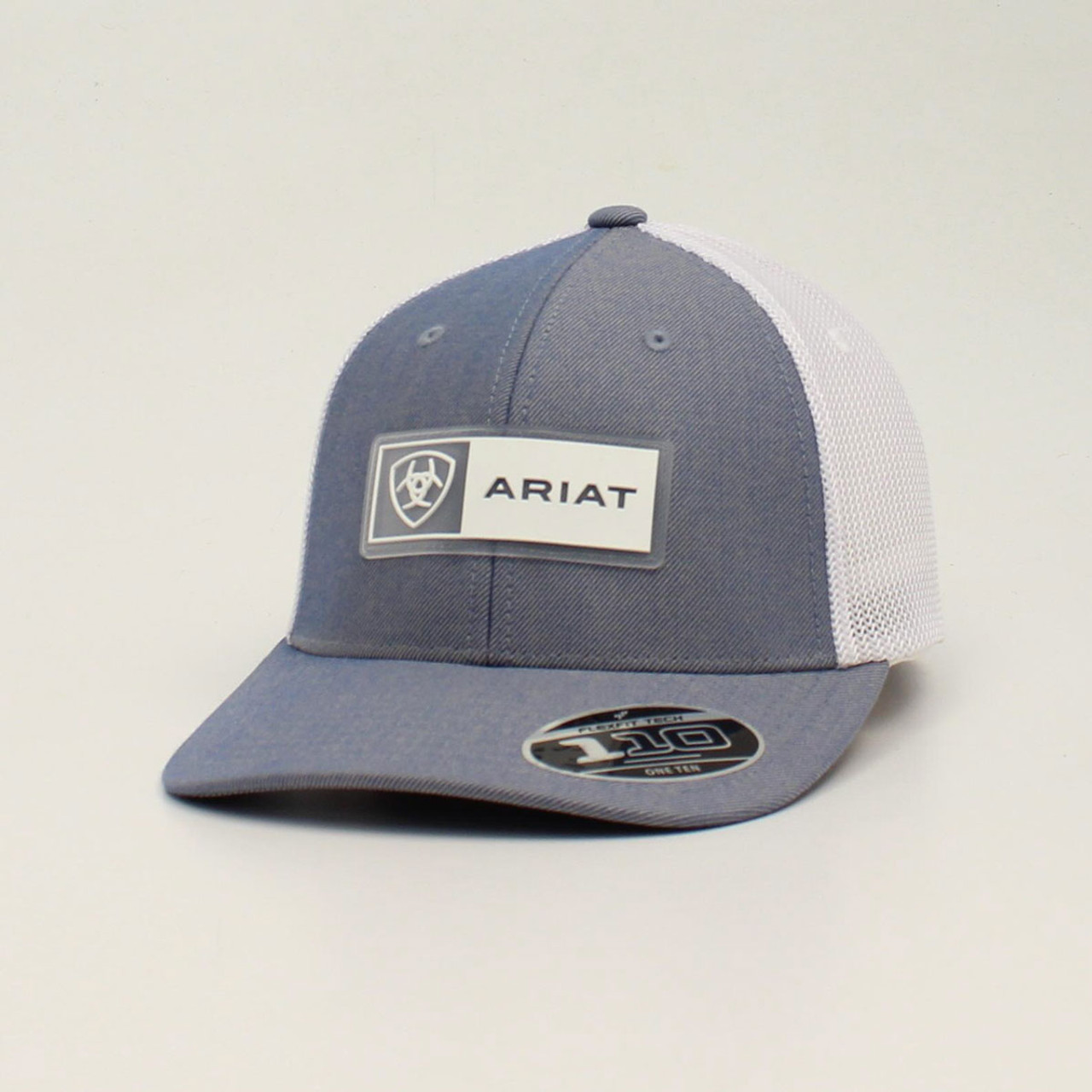 Ariat Light Blue Logo FlexFit Trucker Western Cap - Jackson\'s Hat