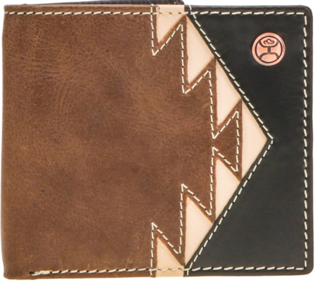 Hooey Men's Aztec Leather Inlay Bifold Western Wallet - Jackson's Western