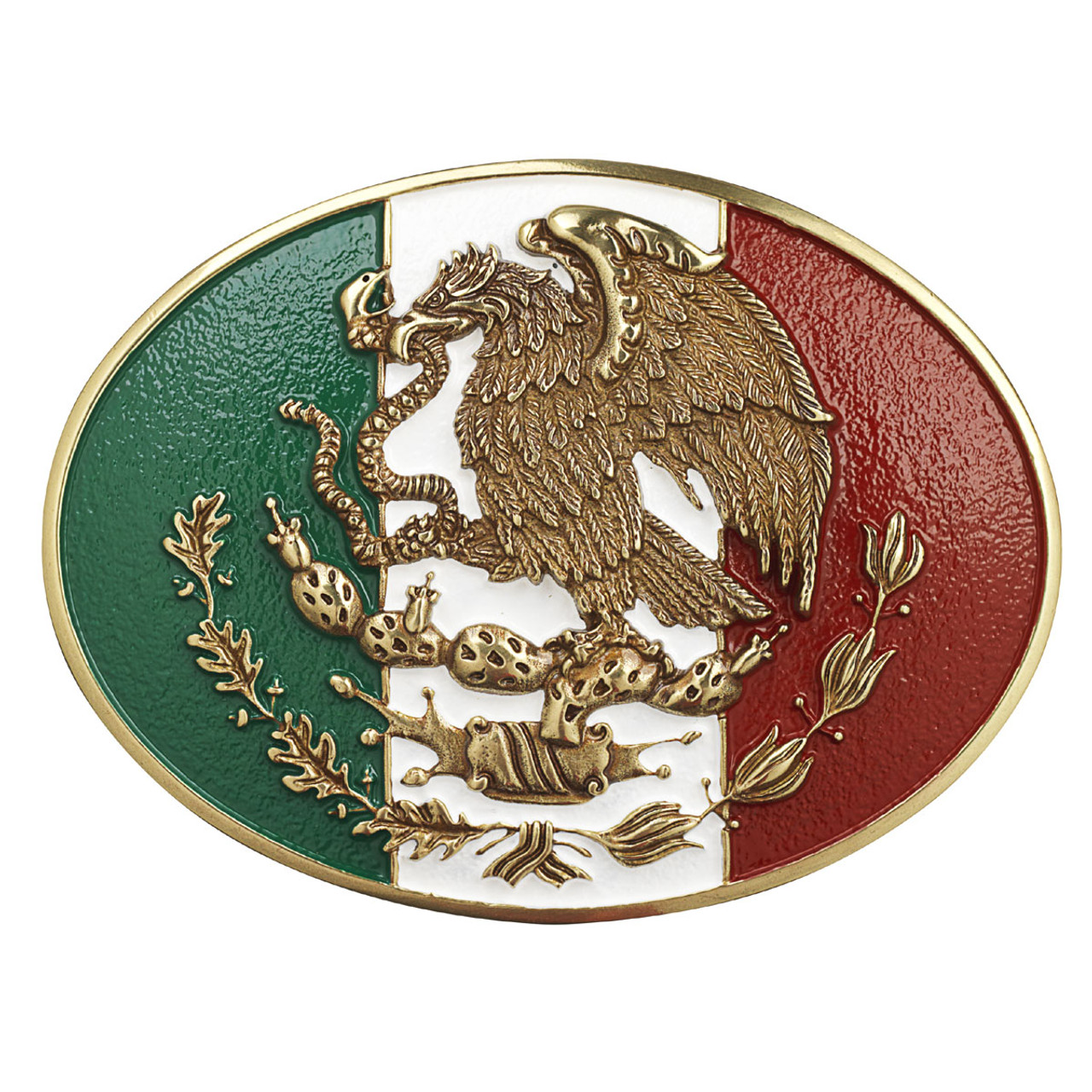 Ariat Gold Mexican Flag Belt Buckle - Jackson's Western