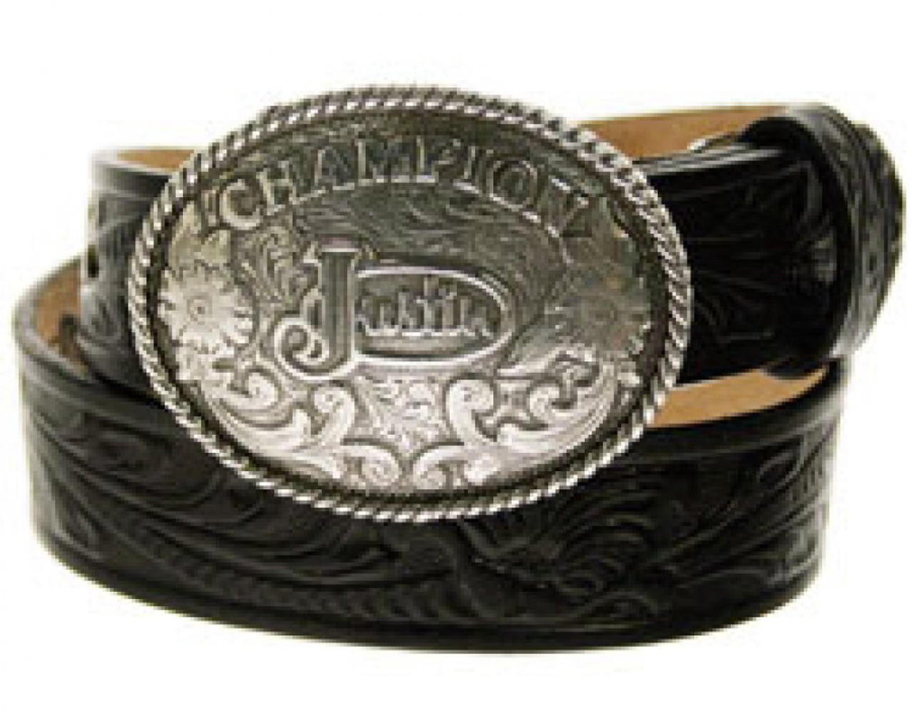 Justin Tooled Champion Belt With Justin Buckle - Western