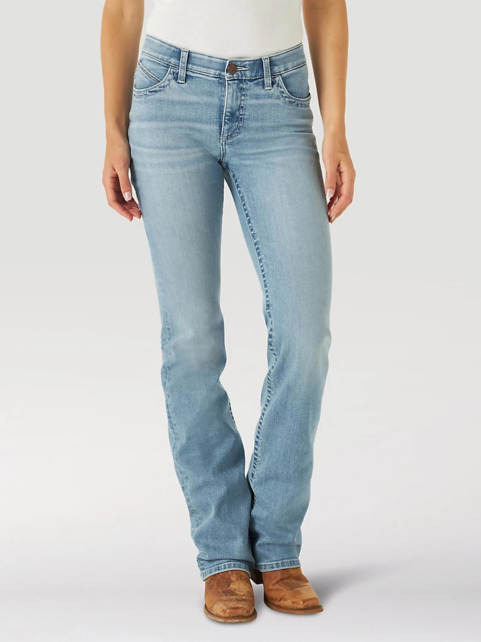 Levi's super low cut bootcut jeans in mid wash