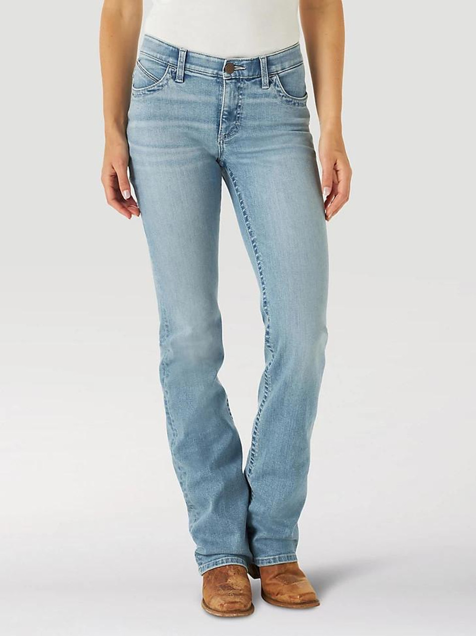 【WOOHWA】GLEAMING BUTTON JK Wrangler Women's Light Wash Riding Bootcut Jean | JW Stores