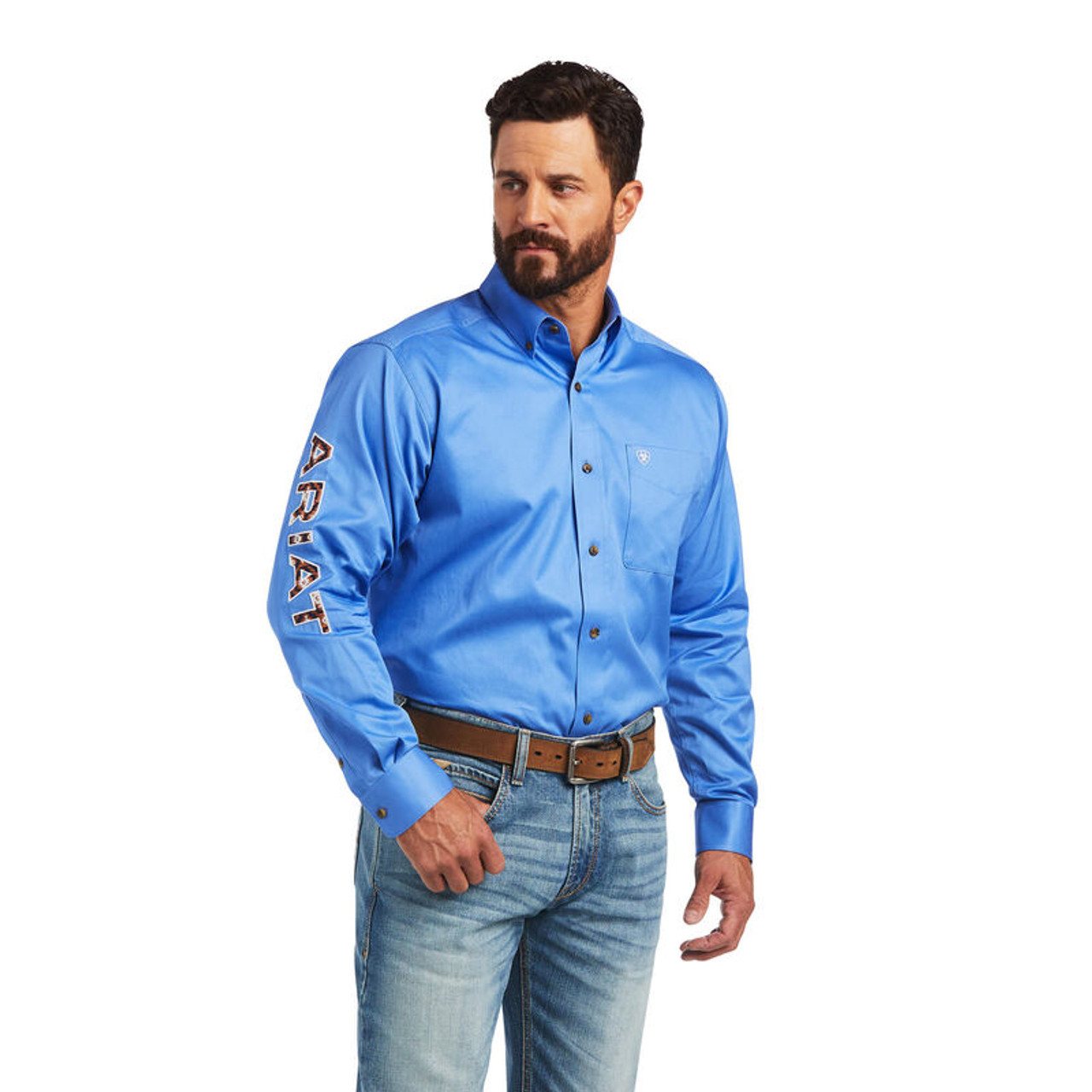 Ariat Men's Team Logo Reykjavik Blue Long Sleeve Classic Fit Button Shirt -  Jackson's Western
