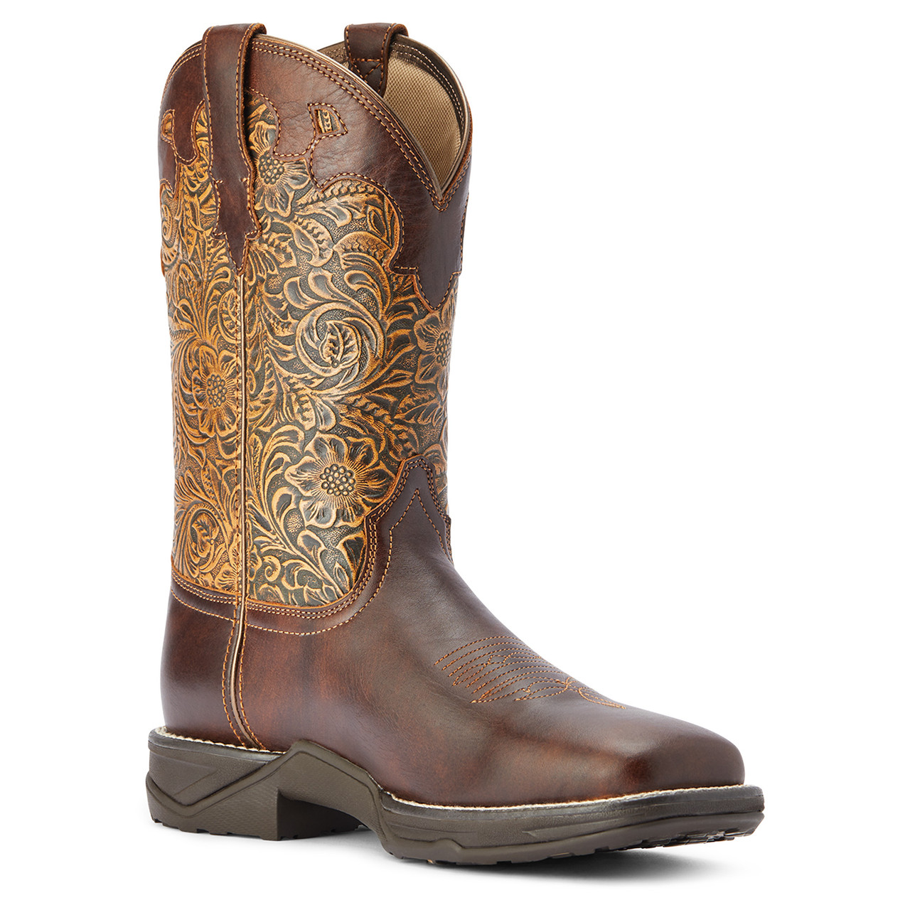 Ariat Women's Anthem Savannah Floral Tooled Square Toe Western Boot ...