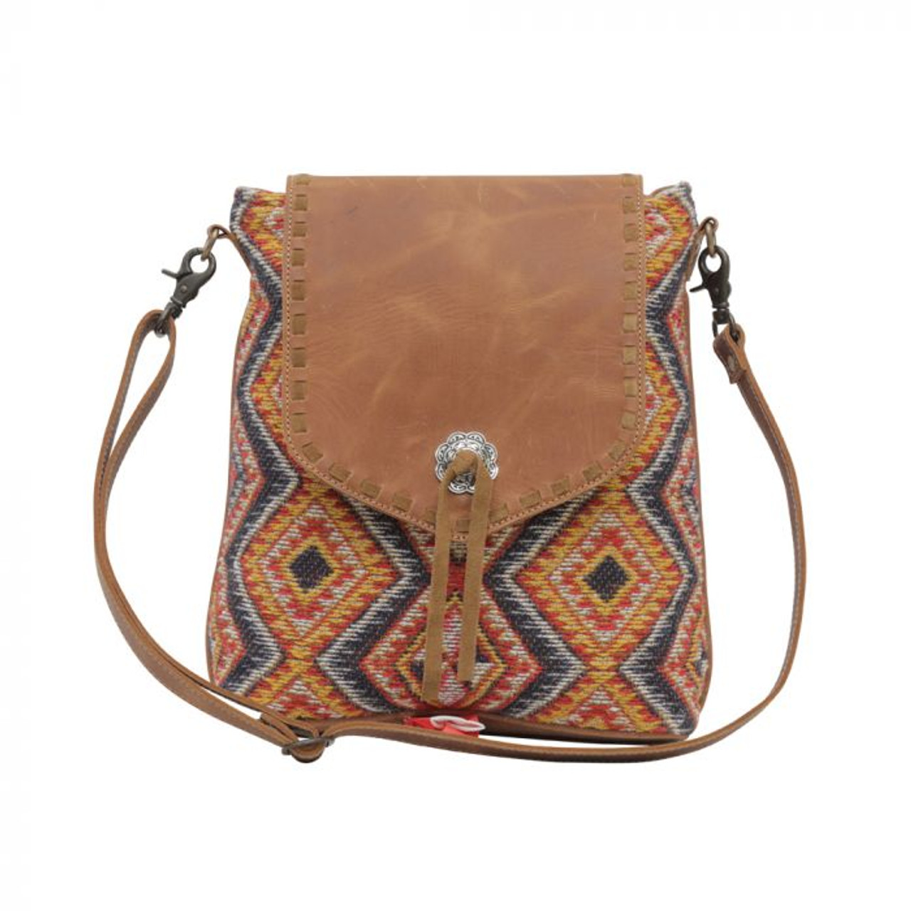 Myra Bags Women's Peanut Brown Small Aztec Crossbody Bag - Jackson's Western